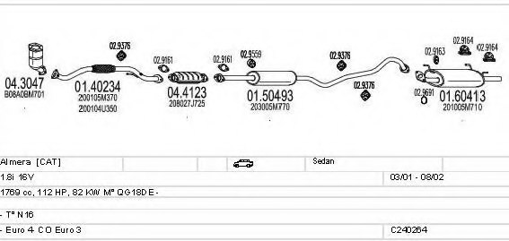 MTS C240264010485 Exhaust System